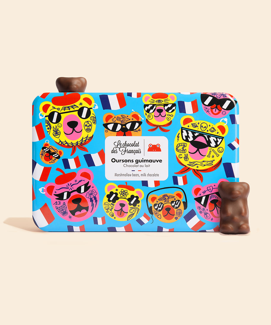 Coffret 12 oursons guimauve chocolat au lait - packshot