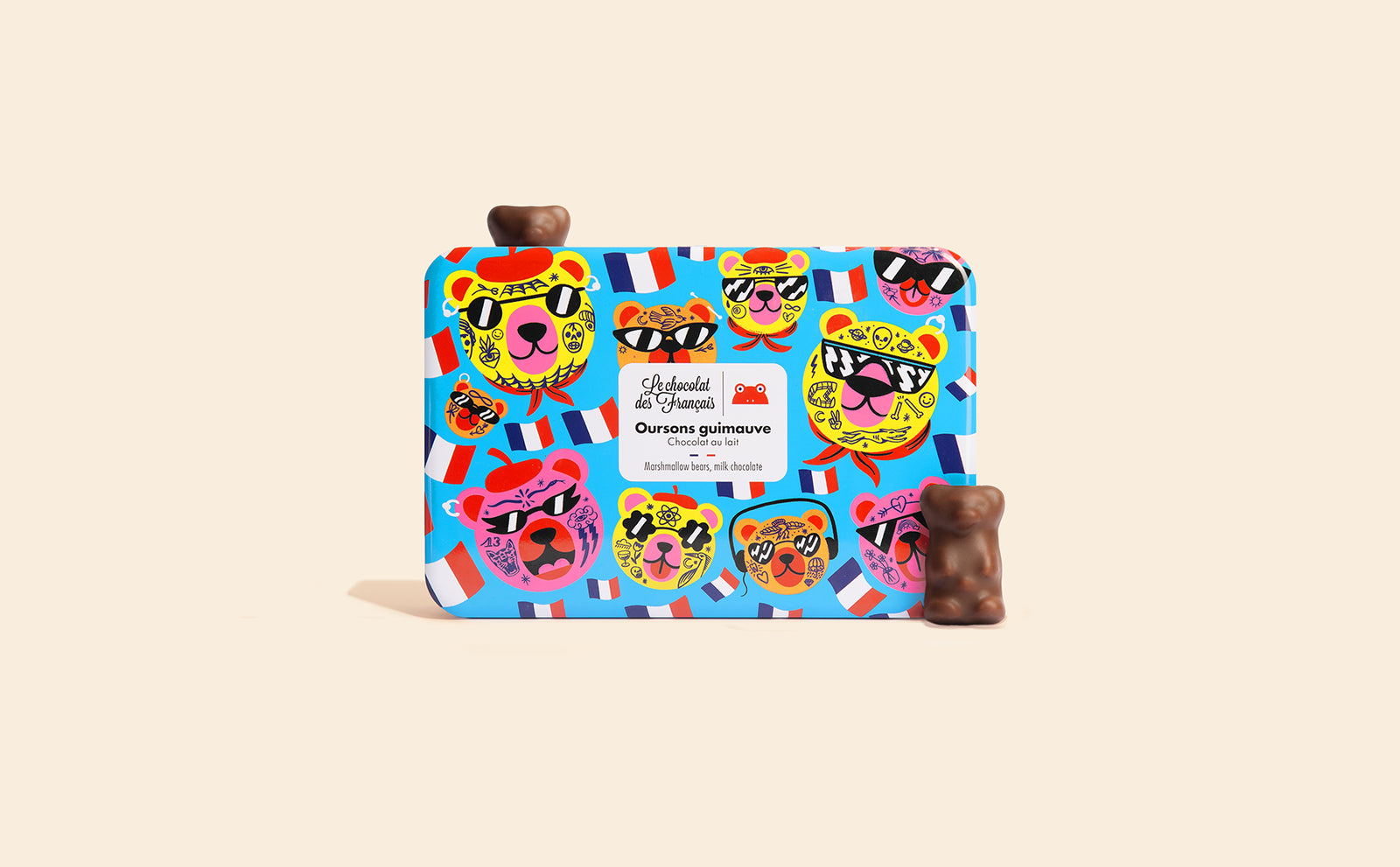 Coffret 12 oursons guimauve chocolat au lait - packshot