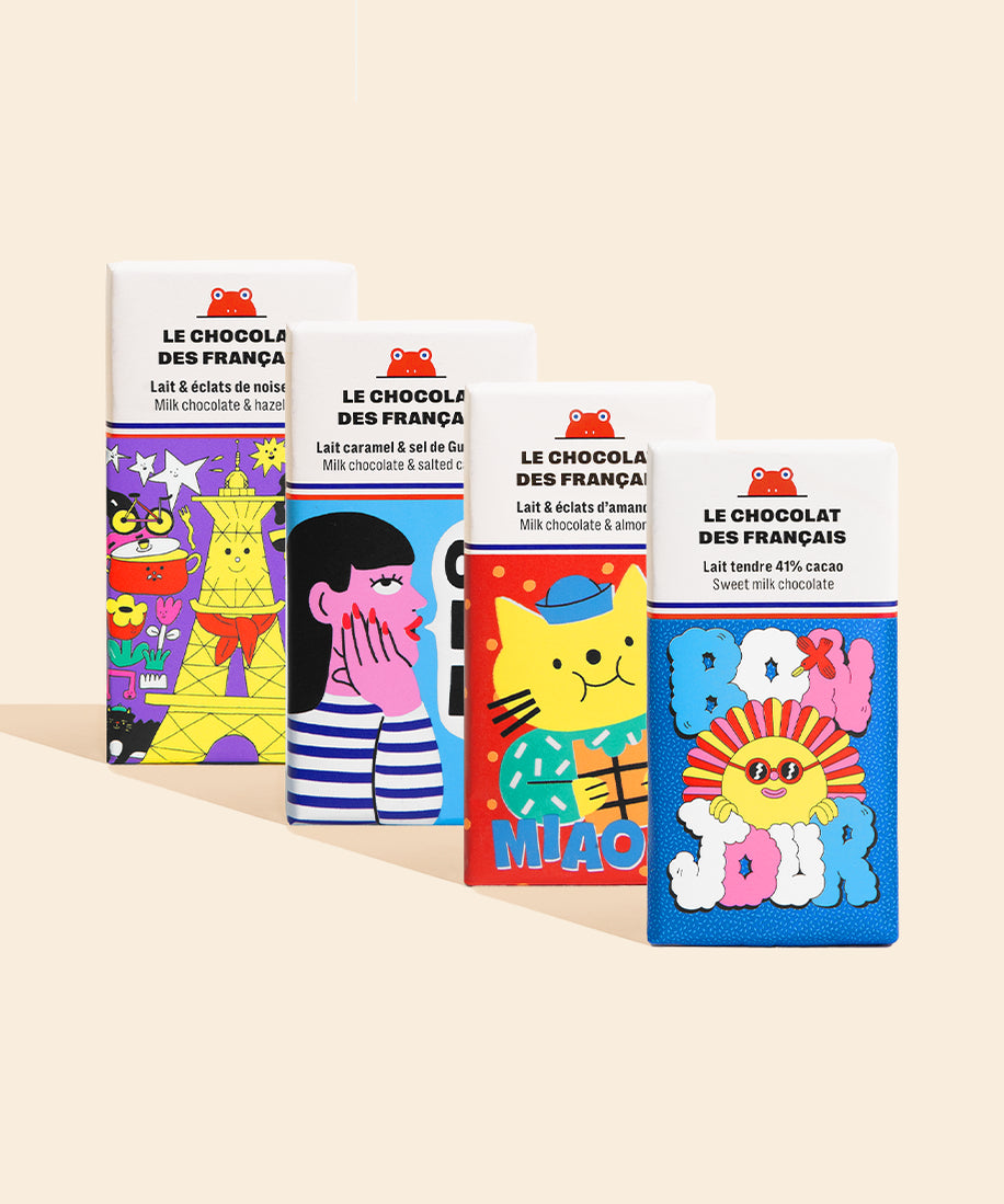 Lot de 4 mini tablettes chocolat au lait - packshot