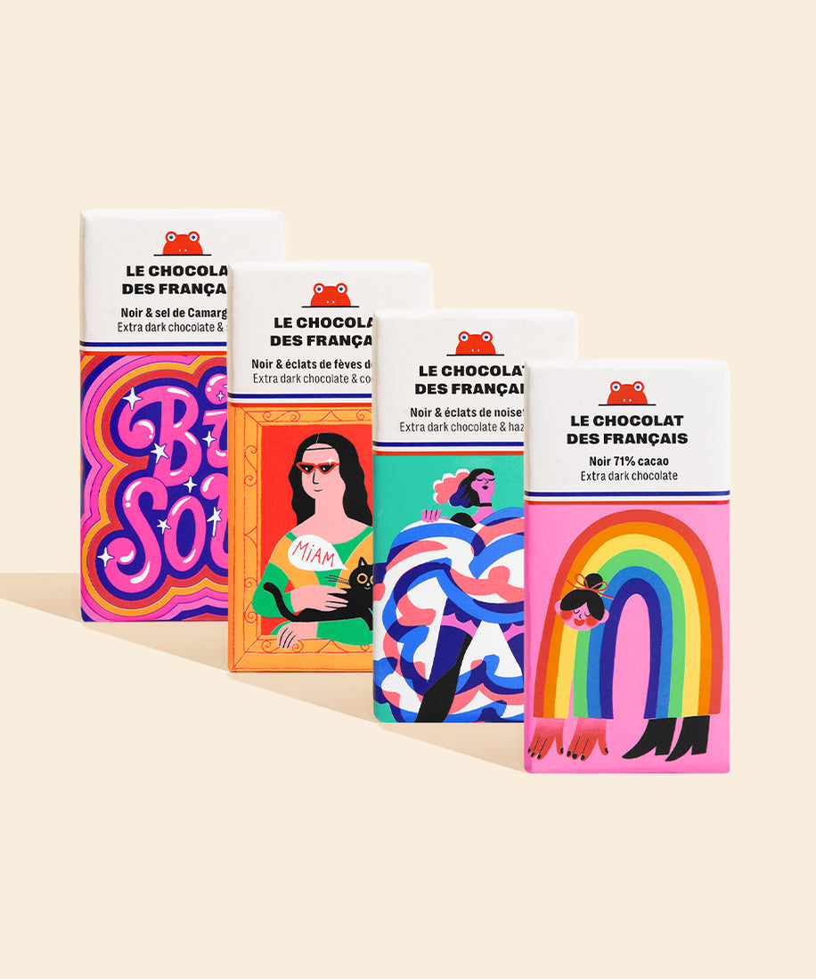 Lot de 4 mini tablettes chocolat noir - packshot