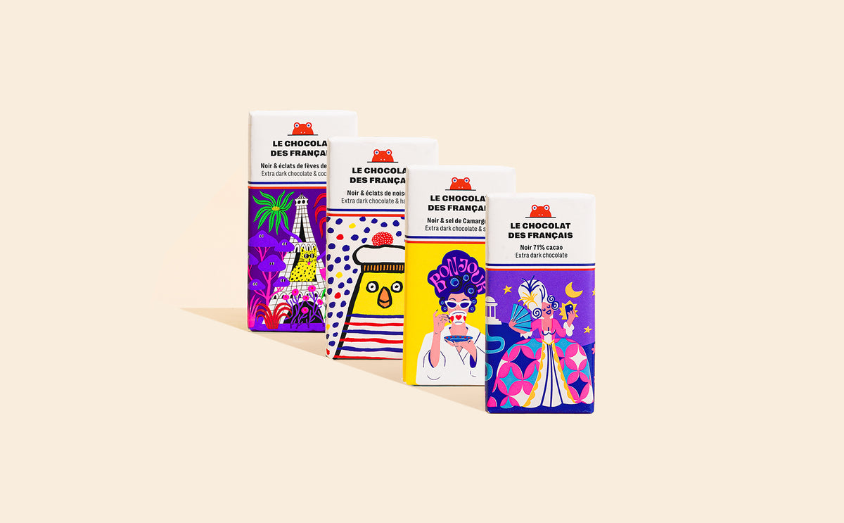 Lot de 4 mini tablettes chocolat noir - packshot