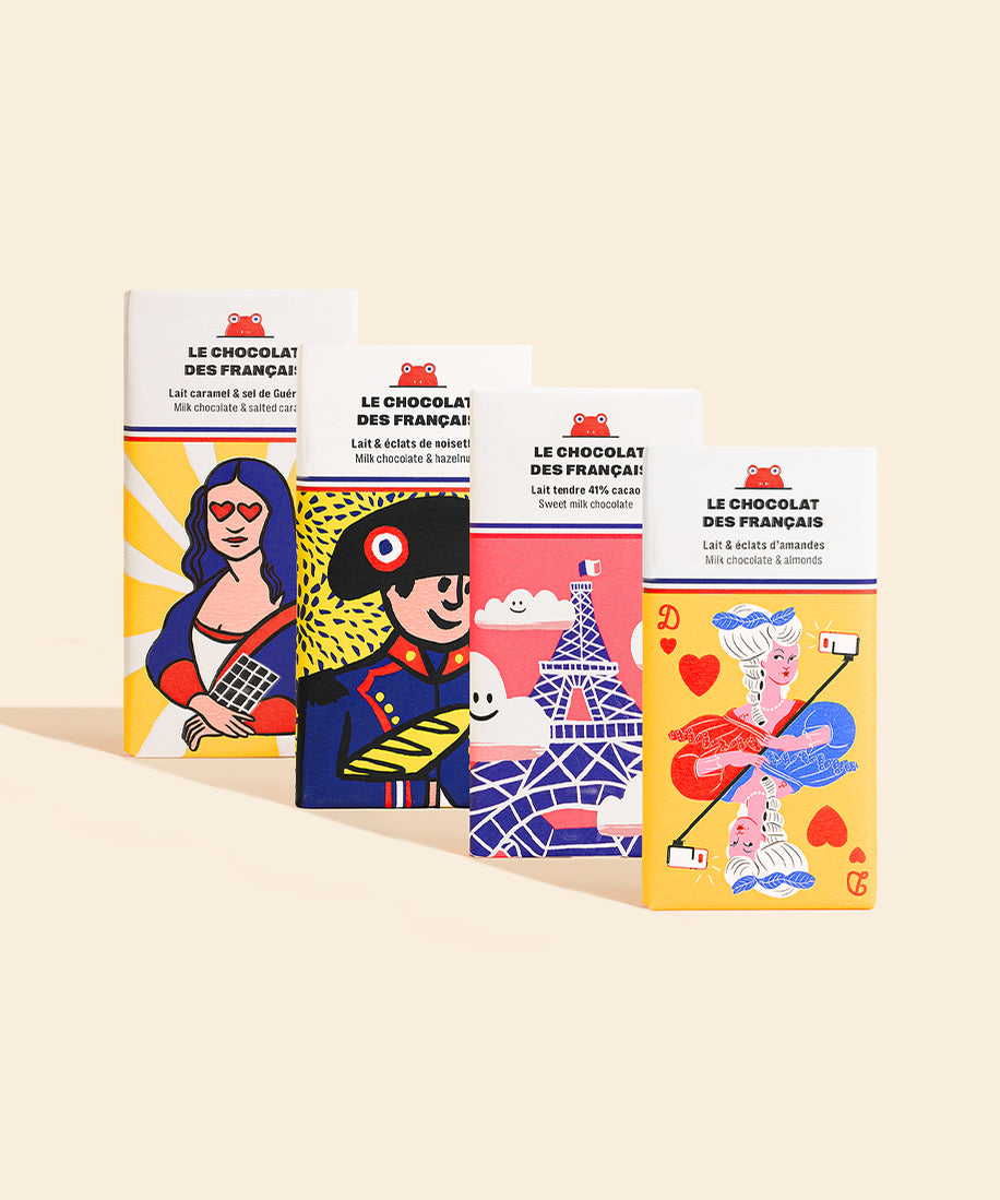 Sélection de 4 tablettes chocolat au lait - packshot