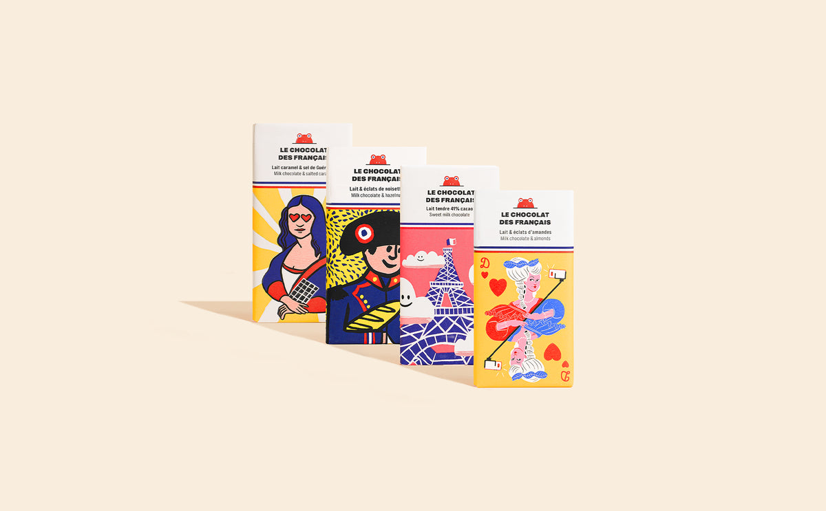 Sélection de 4 tablettes chocolat au lait - packshot