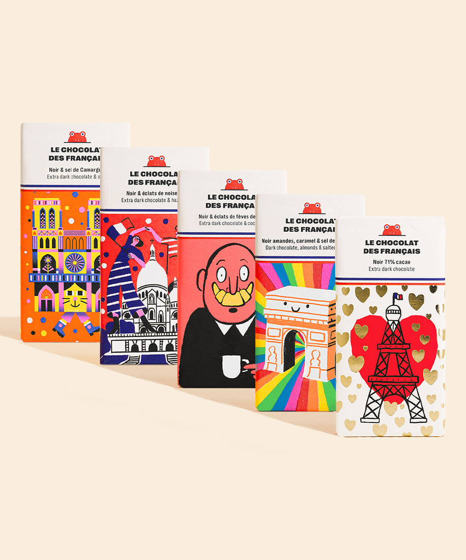 Sélection de 5 tablettes chocolat noir - packshot