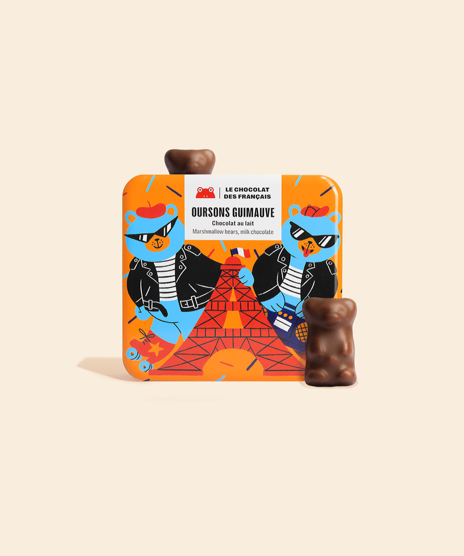 Coffret 6 oursons guimauve chocolat au lait - packshot
