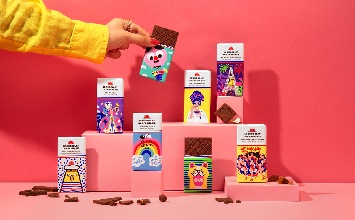 Pack de 8 mini tablettes chocolat noir et lait - lifestyle