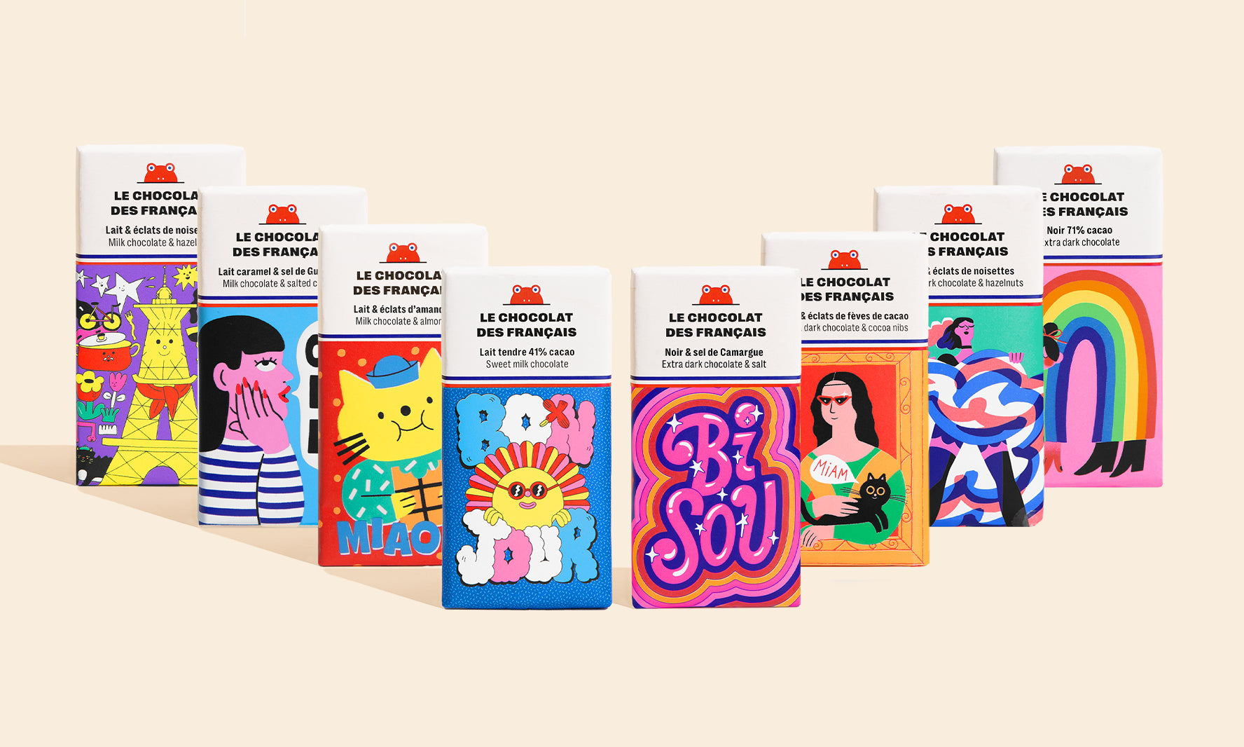 Lot de 8 mini tablettes chocolat noir & lait - packshot