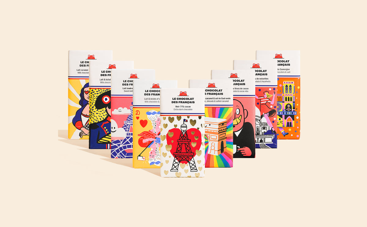 Sélection de 9 tablettes chocolat noir & lait - packshot
