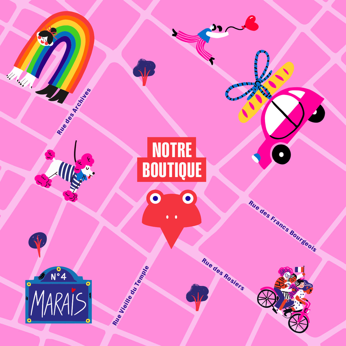 Carte du Marais à Paris - Le chocolat des Français