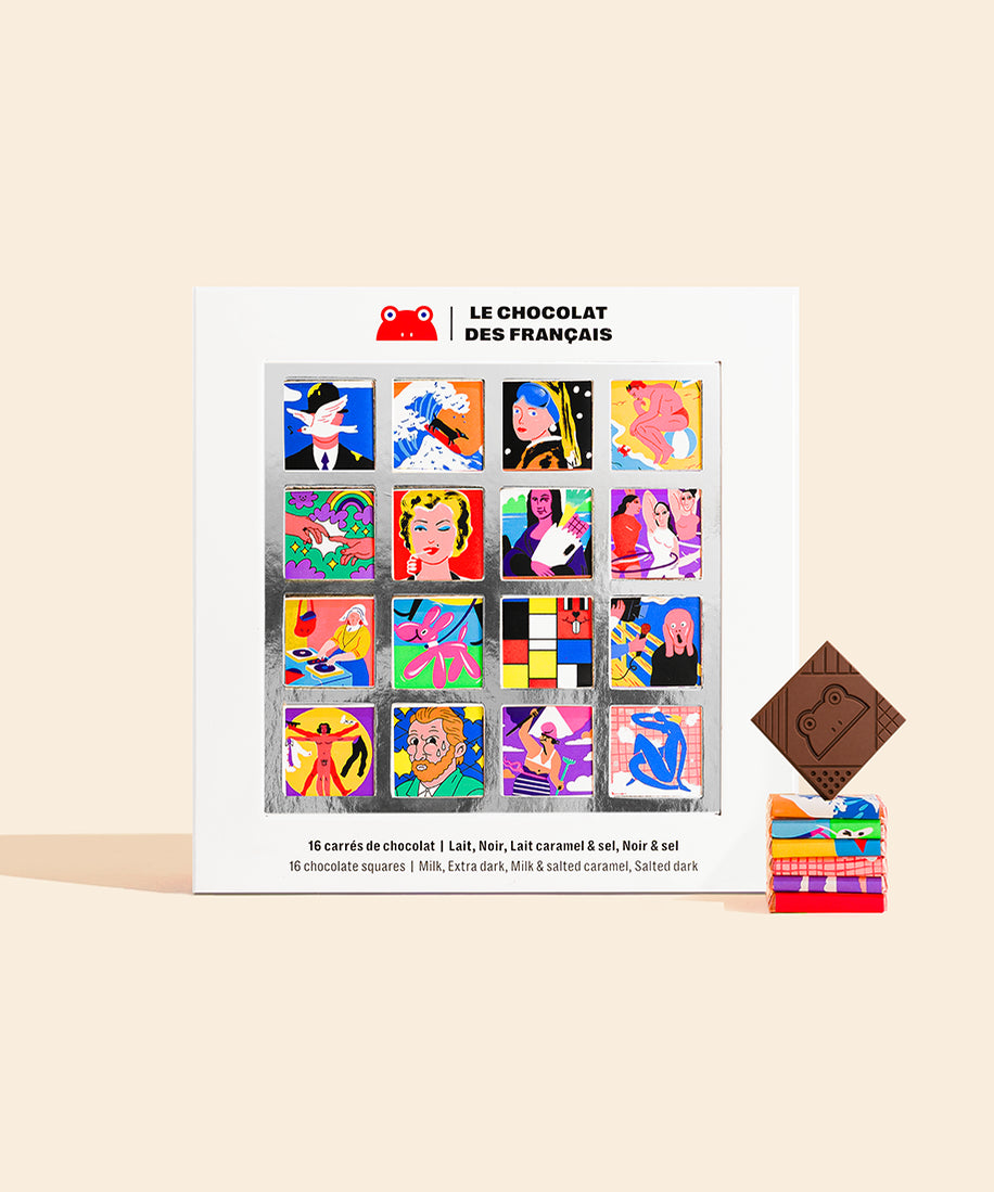 Coffret 16 carrés chocolat Histoire de l'Art - packshot