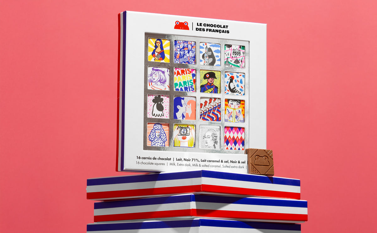 Coffret 16 carrés chocolat Paris - lifestyle