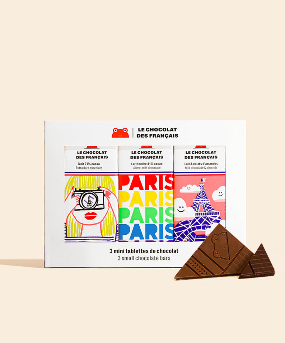 Coffret 3 mini tablettes chocolat au lait et noir - packshot