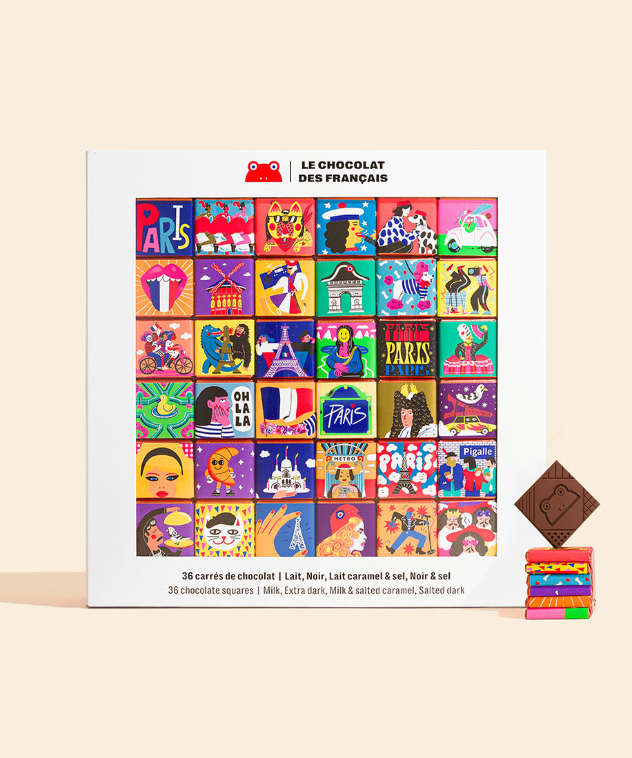 Coffret 36 carrés chocolat France - packshot