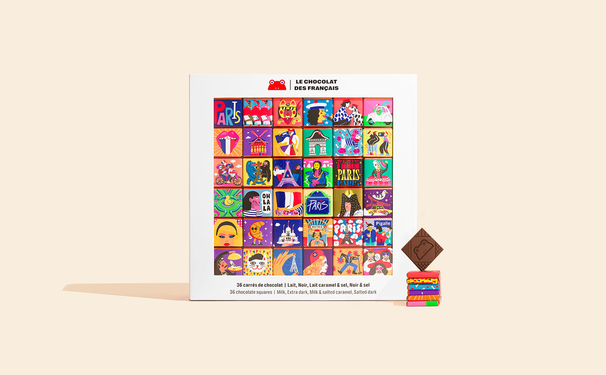 Coffret 36 carrés chocolat France - packshot