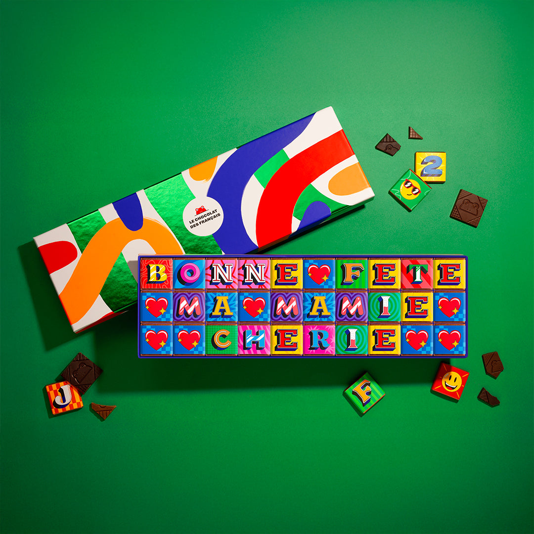 Coffret personnalisé 30 carres fête des grands-mères - packshot