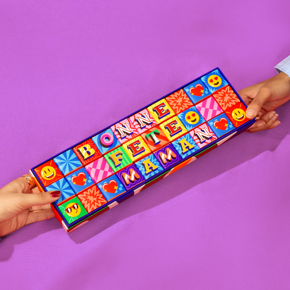 Coffret personnalisé 30 carrés fêtes des mères - packshot
