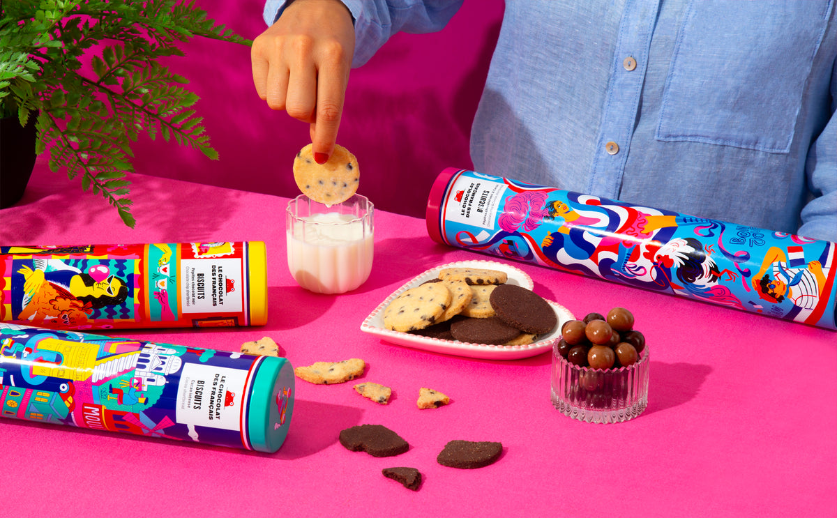 Lot de 3 boîtes de biscuits chocolat - lifestyle
