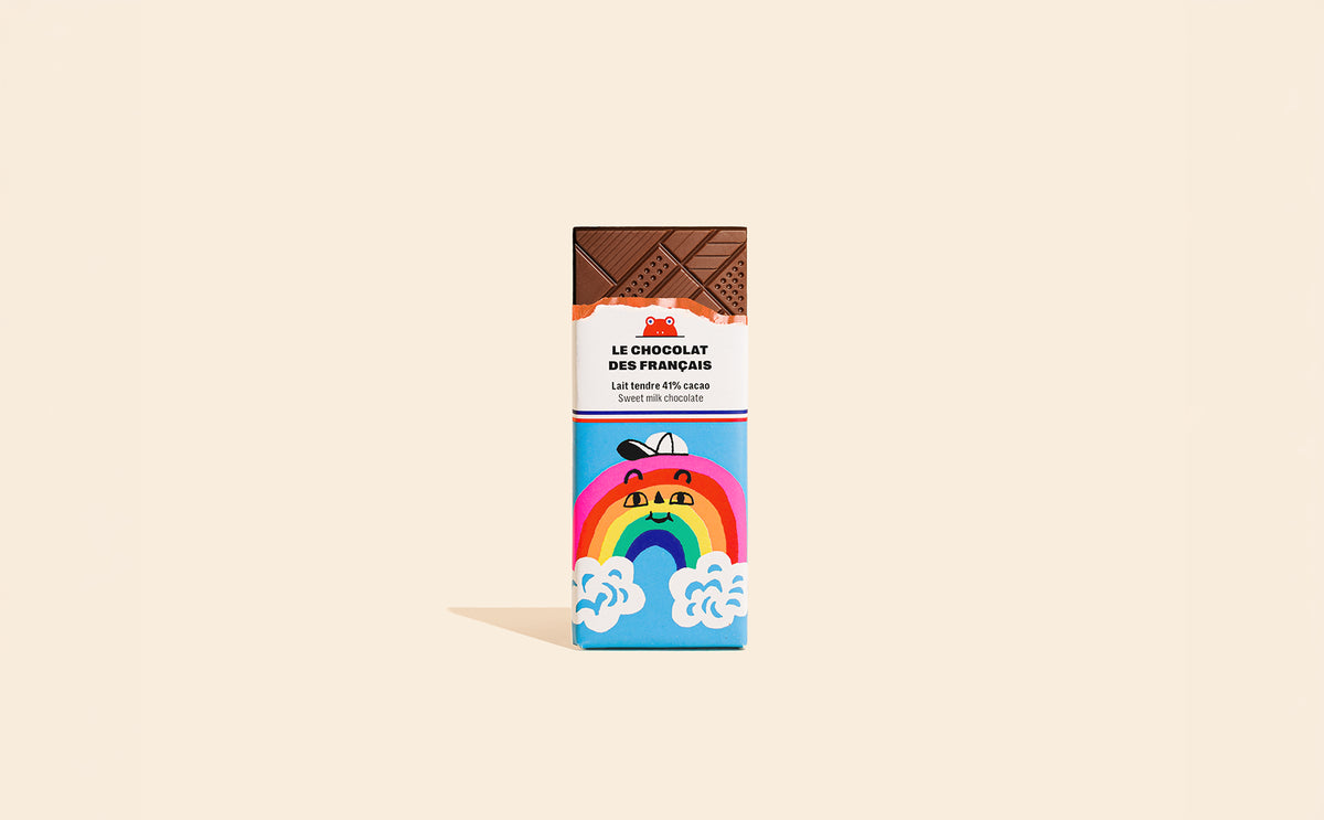Mini tablette chocolat au lait arc-en-ciel - packshot