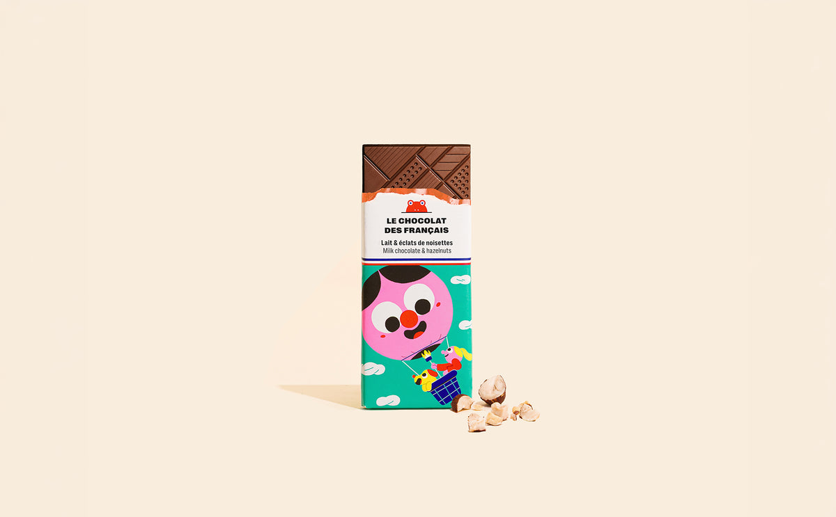 Mini tablette chocolat au lait noisettes Montgolfière - packshot