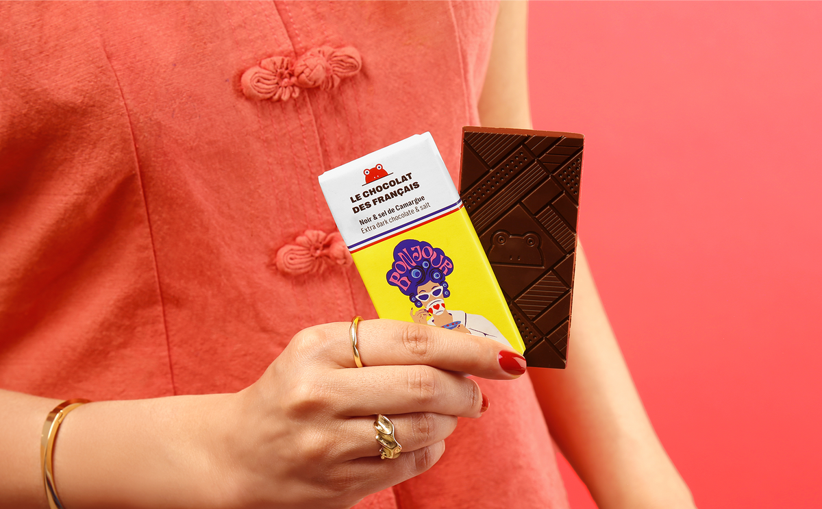 Mini tablette chocolat noir & sel de Camargue Bonjour - lifestyle