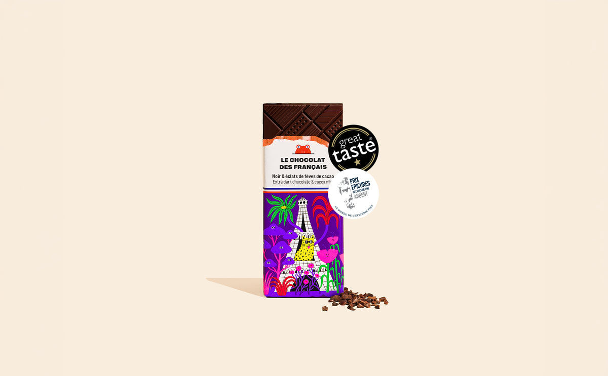 Mini tablette chocolat noir & fèves de cacao Tour Sauvage - packshot