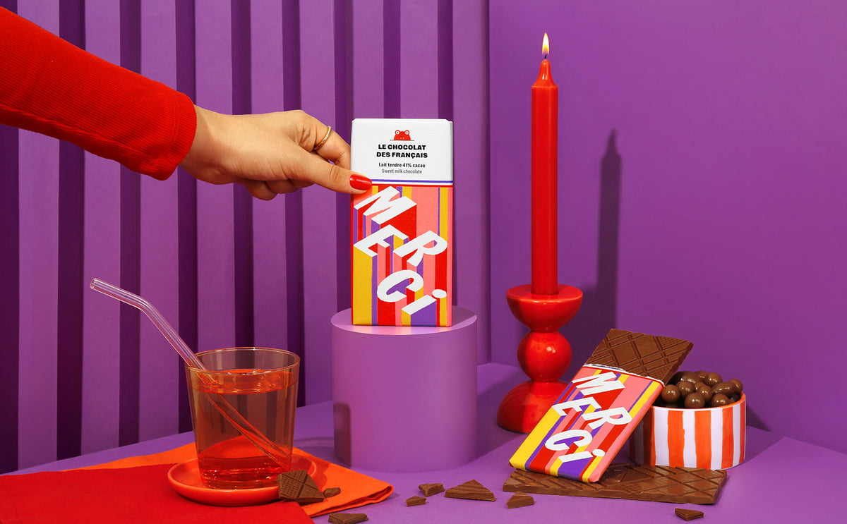 Tablette chocolat au lait Merci - lifestyle