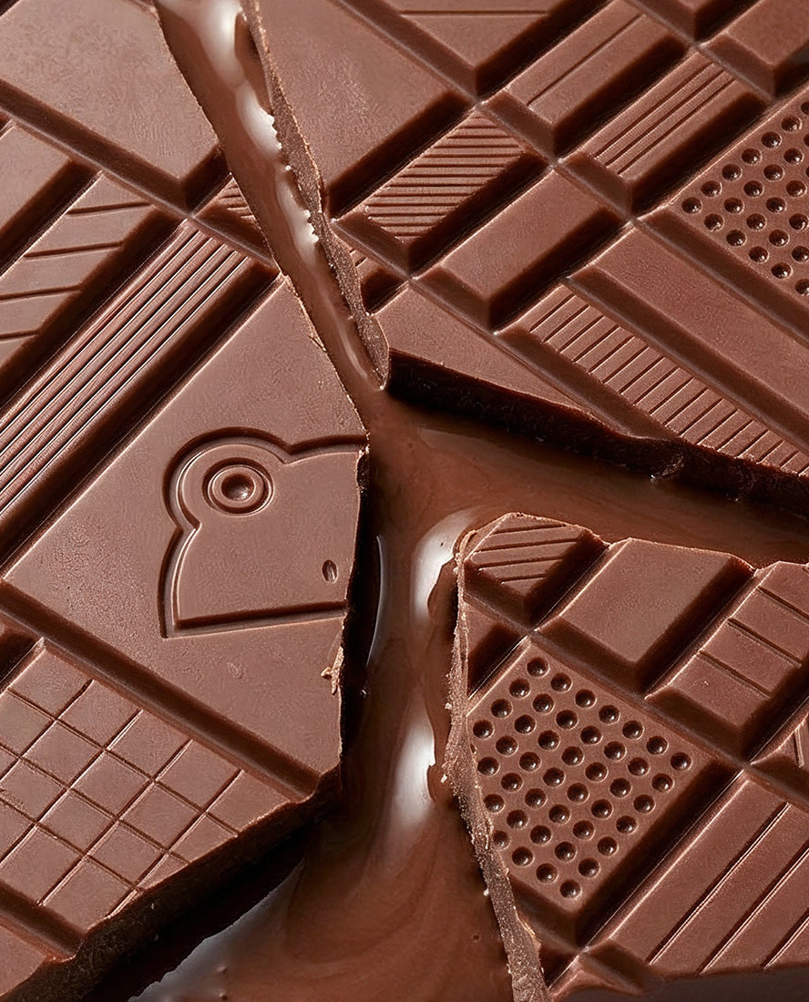 Tablette de chocolat au lait - macro