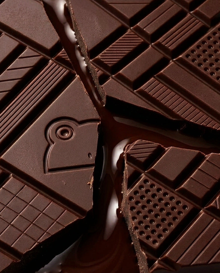 Tablette de chocolat noir - macro
