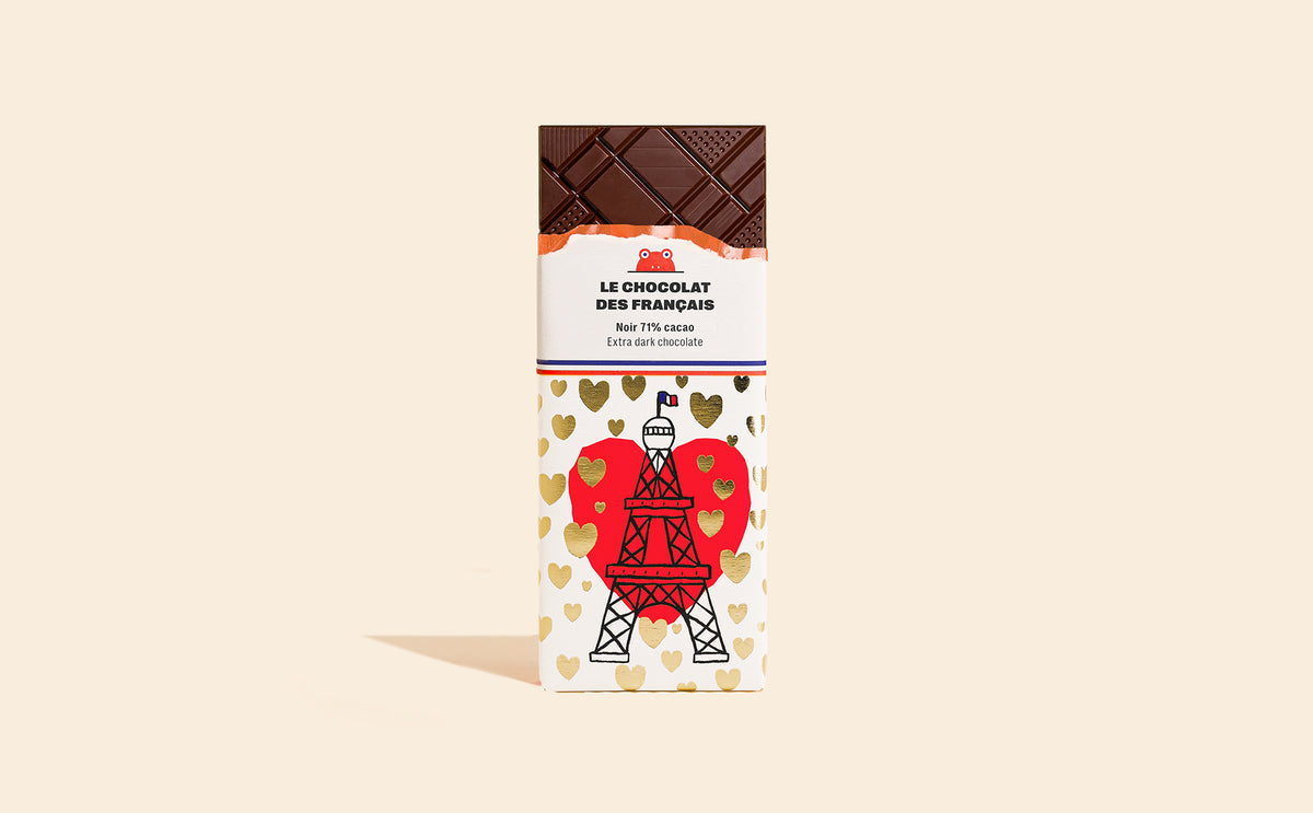 Tablette chocolat noir Tour Eiffel coeur - packshot