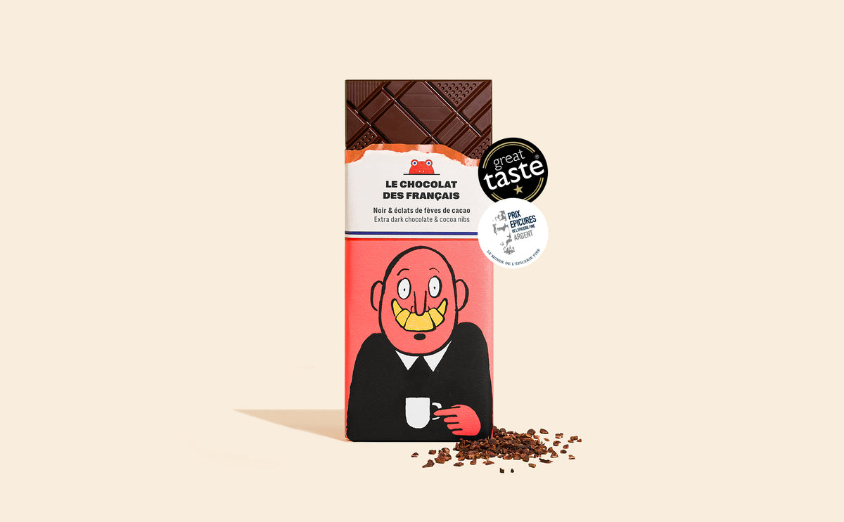 Tablette chocolat noir & fèves de cacao Mr Croissant - packshot