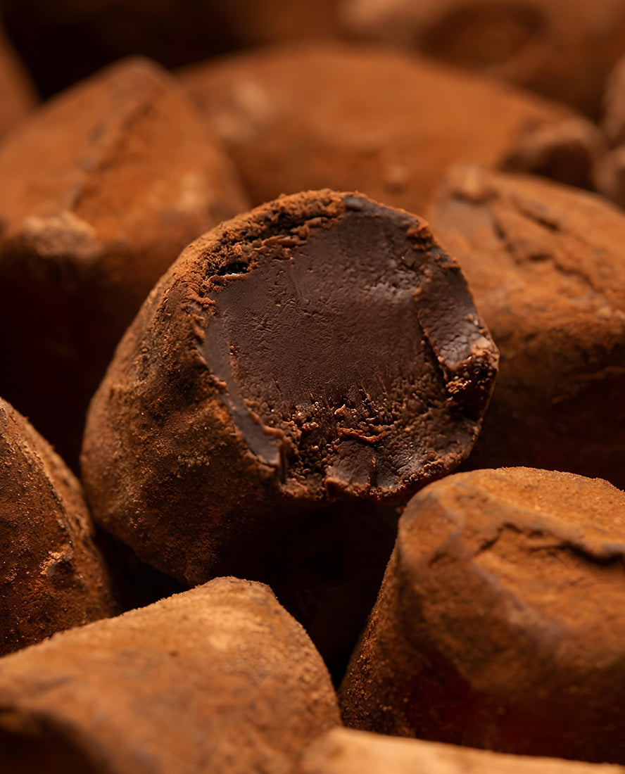Truffes chocolat noir - macro